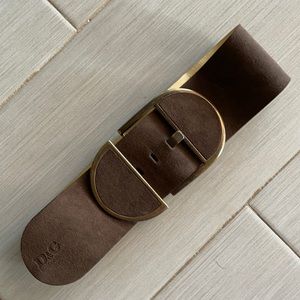 Vintage D&G Brown & Gold Leather Belt 32”